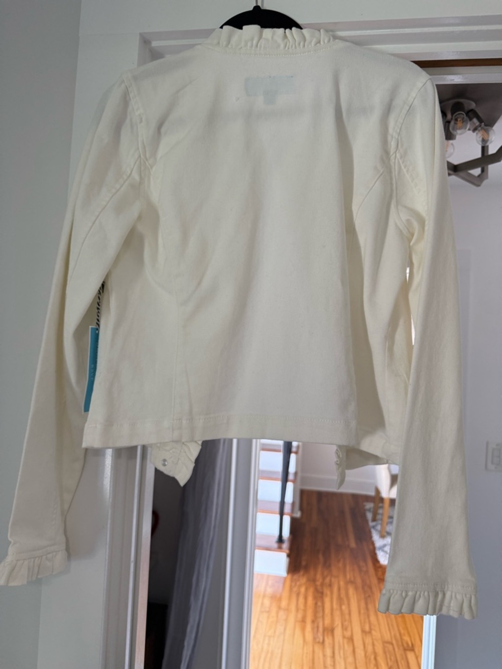Draper James White Ruffle-Trim Denim Button Jacket NWT - Picture 4 of 4